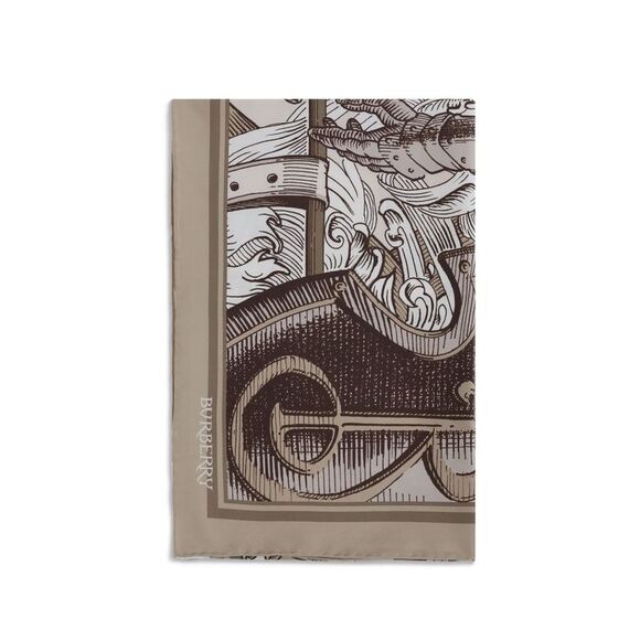 Burberry Beige Silk Men's Scarf - Picture 1 of 3